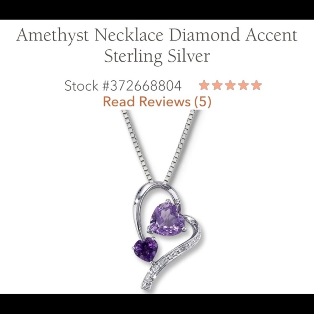 Amethyst Necklace Diamond Accent, Sterling Silver